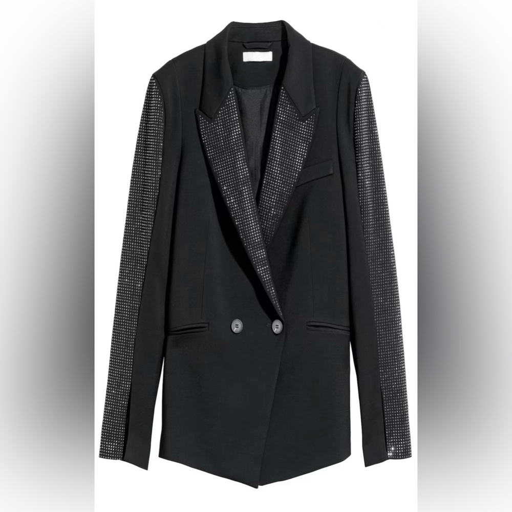 H&M Black Double-Breasted Women's Jacket/ excellent condition